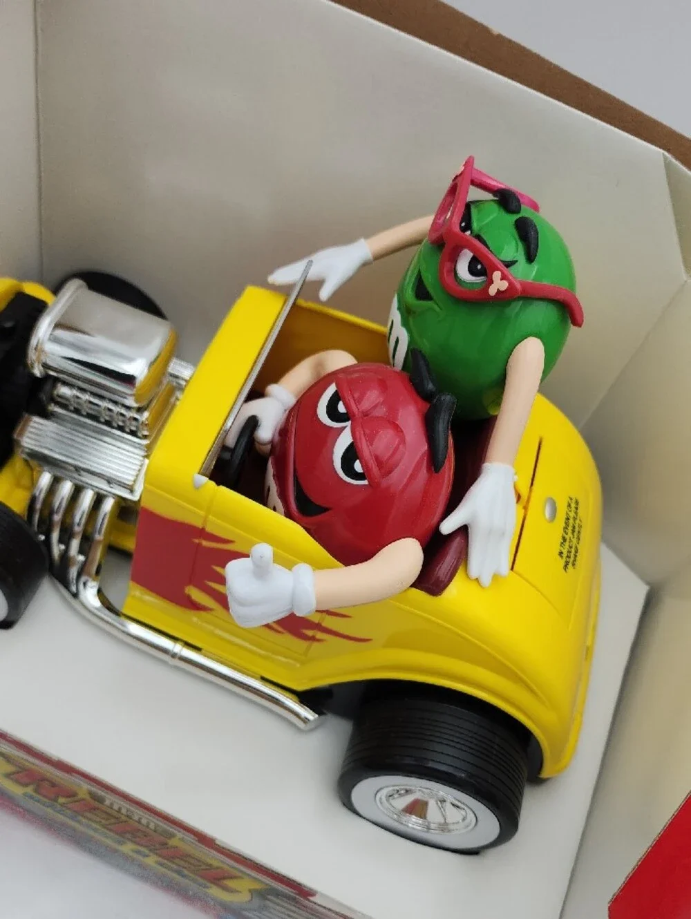 M&M'S Yellow Rebel Hot Rod with Red and Green Characters